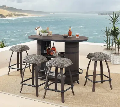 Best 5 Piece Outdoor Bar Set Ulax Furniture 5 Piece Patio Bar Set with Storage Bar Table 5pcs best outdoor bar sets