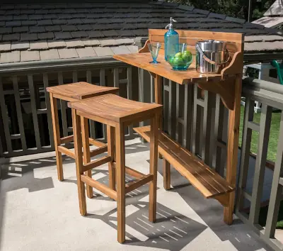 Best Outdoor Bar Set for balcony Christopher Knight Home Caribbean 3-Pc Outdoor Acacia Wood Balcony Bar Set best outdoor bar sets