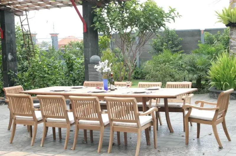 WholesaleTeak New 11 Pc Luxurious Grade-A Teak Dining Set best patio dining sets outdoor dining set